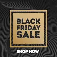 Black friday sale banner gold style on gradient line background black color for sale, promotion vector