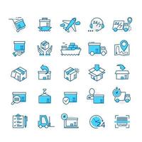 Set of color delivery icons for your app design project isolated on white background. Logistic icons. Vector IIlustration