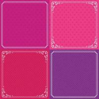 Template set different color lovely background and frame use for Happy Valentines day and other holidays. Decoration element. Vector Illustration
