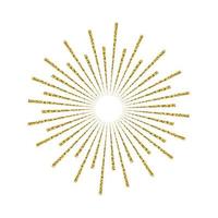 Sunburst gold glitter effect isolated on white background. Light starburst design element use for logo, labels and badges. Vector Illustration