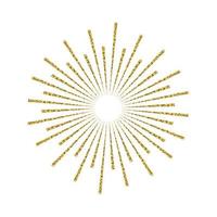 Sunburst gold glitter effect isolated on white background. Light starburst design element use for logo, labels and badges. Vector Illustration