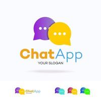 Chat logotype flat style for community vector