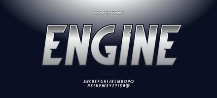 Engine vector alphabet modern typography