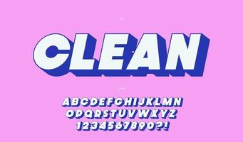 Vector clean 3d bold font for decoration