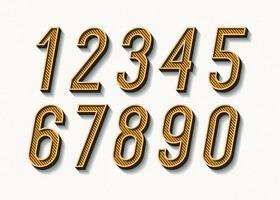 números establecidos en negrita tipografía de moda vector
