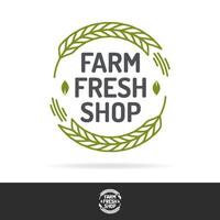 Vector farm fresh shop logo set color line style