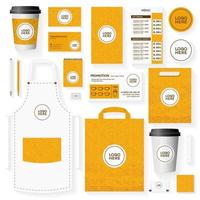 Corporate identity template set with place for logo and pattern for bread house vector