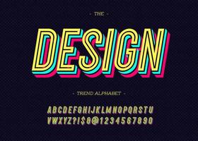 Vector 3d bold design font