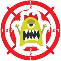 Target with monster flat style lime green color vector