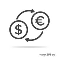 Currency exchange outline icon black color vector
