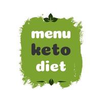 menú keto dieta nutrición vector insignia