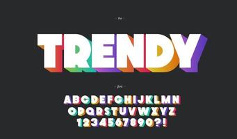 Vector trendy font 3d bold style