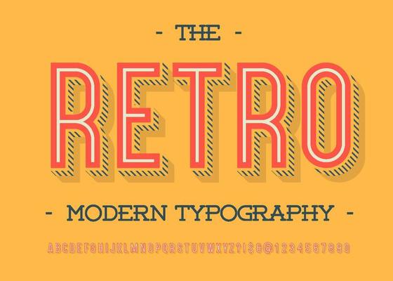 Vector retro modern alphabet