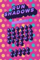 Vector run shadows font modern typography