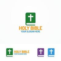 Holy bible book logo different color vector