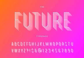 Future trendy typeface with shadow vector