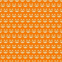 Halloween pattern face pumpkin white color on orange background vector