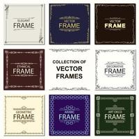 set of vector frames ethnical, art deco style