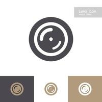 Vector lens icon set isolated on background