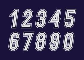 Numbers set bold modern typography vector