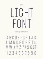 Vector light font. Alphabet modern typography sans serif colorful style for party poster