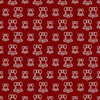 Christmas bell seamless pattern white line style on red background for product promotion vector