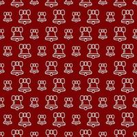 Christmas bell seamless pattern white line style on red background for product promotion vector