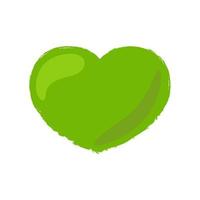 Green heart hand draw texture isolated on white backgroud vector