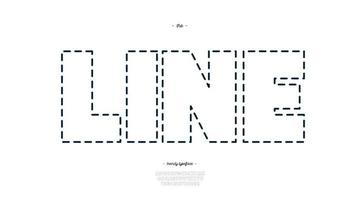 Vector line font bold style modern typography