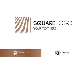 Vector gold linear logo square shape