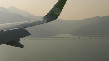 Aerial view of Hong Kong   Macau bridge video