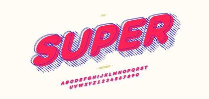 Super comic hero font 3d bold style vector