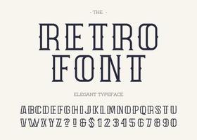 Retro typeface modern typography black color vector