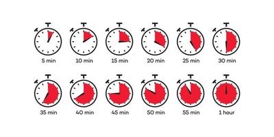 Timer icon vector set