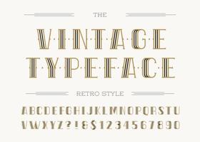 Vintage typeface retro line style vector