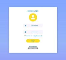 Login form page template flat style vector