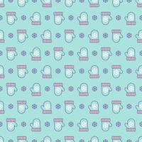 Christmas mitten pattern flat color style on background for greeting card vector