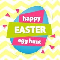 Happy easter egg hunt banner with egg on line background for greeting card vector