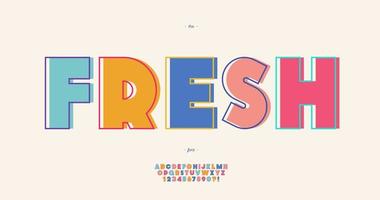 Vector fresh font bold style modern typography