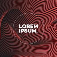 Vector cover design template with abstract lines red color