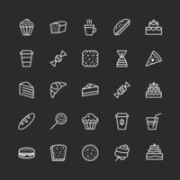 hand draw icons set of bakery line style vector