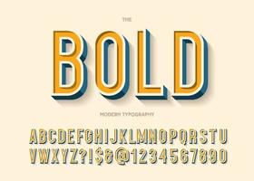 Bold font colorful 3d style vector