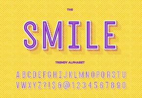 Smile trendy alphabet vector