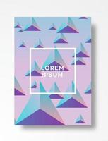 Cover design template triangle background with minimal cool gradient and square copy space vector