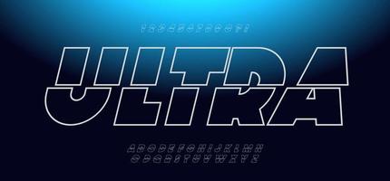 Vector ultra font slanted bold style