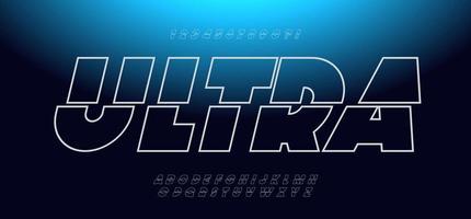 vector ultra font estilo negrita inclinado