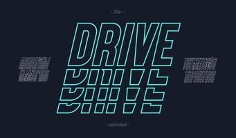 Vector drive font italic style