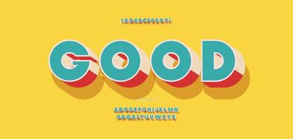 Vector good font 3d bold color style