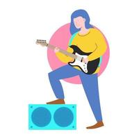 Musician with electric guitar character vector