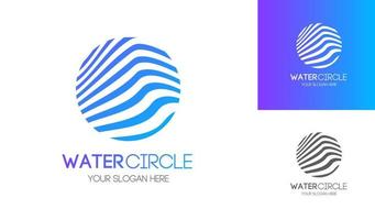 Abstract water circle logo modern style vector